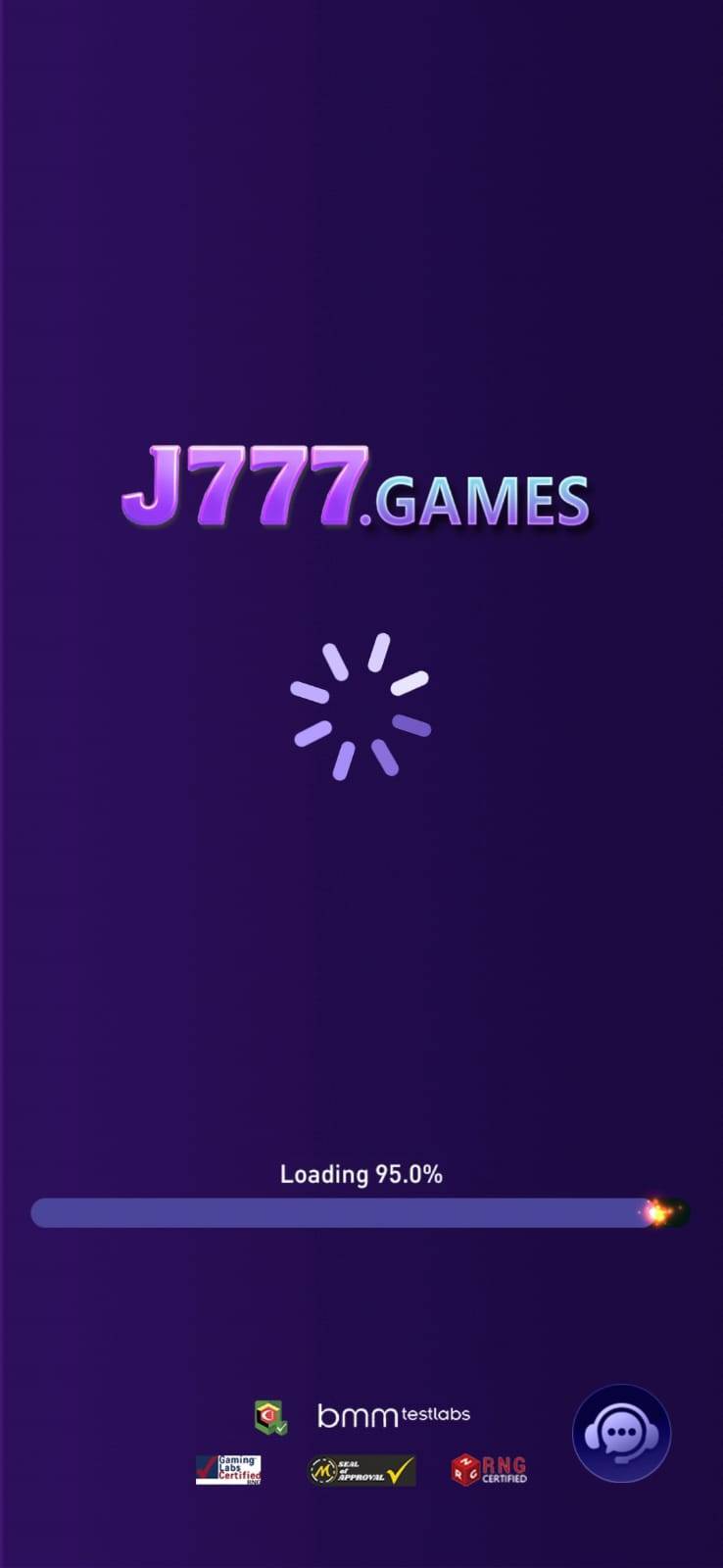 J777 free spin animation with winning coins and effects