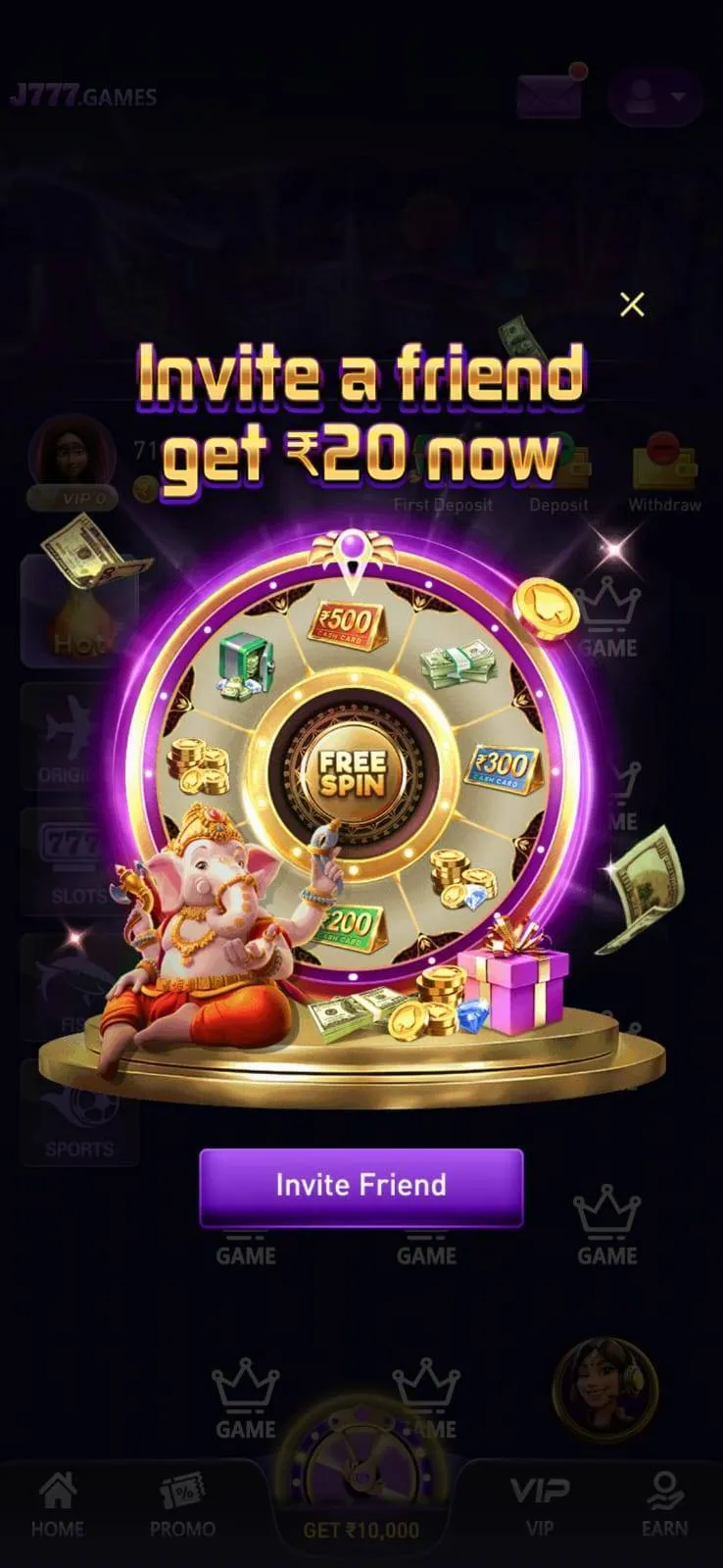 J777 game APK download screen on Android device